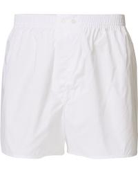 Derek Rose Classic Fit Cotton Boxer Shorts White
