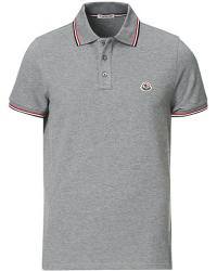 Moncler Contrast Rib Polo Heather Grey