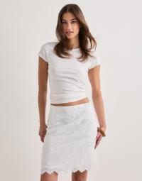Pieces - Hvid - Pcnolax Hw Short Skirt Wvn