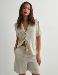 Only - Beige - Onlsiesta Mw Pull-Up Lin Bl Shorts