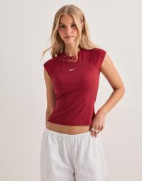 Nike - Rød - W Nsw Chill Knit Rib Ss Top