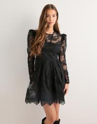 Malina - Sort - Leoni Lace Mini Dress