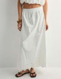 Pieces - Hvid - Pcsalmina Hw Ankle Skirt Wvn
