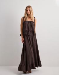 Pieces - Brun - Pcjulia Hw Volume Ankel Skirt Wvn D