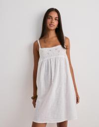 Only - Hvid - Onlvalea S/L Short Lace Dress Wvn E