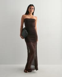 Malina - Brun - Isola Drop Waist Sheer Knitted dress