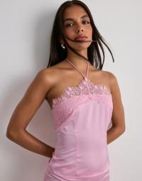 Nelly - Pink - Satin Halter Top