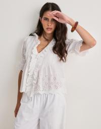 Neo Noir - Hvid - Talise Emb Blouse