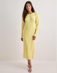 Pieces - Gul - Pcflora Ls Midi Dress Jrs Noos Bc