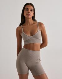 Aim'n - Brun - Ribbed Seamless Deep Cut Bra