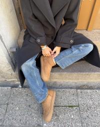Nelly - Beige - Chunky Mini Boots