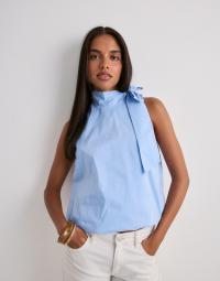 Neo Noir - Blå - Veda Poplin Top