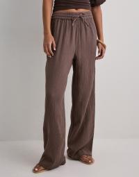 Pieces - Brun - Pcsastina Hw Wide Pants Wvn Bc