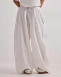 Pieces - Hvid - Pckiana Hw Pants Wvn Bc