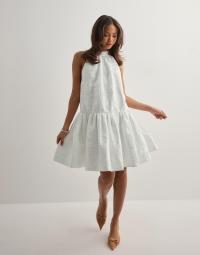 Malina - Hvid - Flora halterneck mini dress
