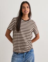 Pieces - Brun - Pcria Ss Tee Multicol Stripes Bc