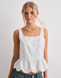 Pieces - Hvid - Pcmarli Sl Top Wvn D2D