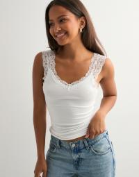 Pieces - Hvid - Pcbarbera Lace Top Noos Bc