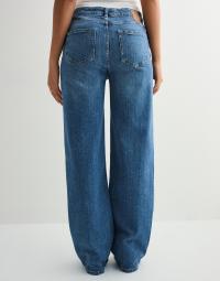 Pieces - Blå - Pcsilke Mw Wide Jeans Mb Noos
