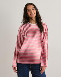 Pieces - Rød - Pcsadie Ls Top Noos