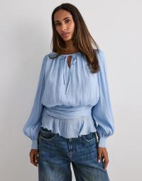 Vero Moda - Blå - Vmelisa Ls Detail Top Wvn Exp
