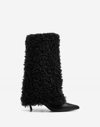Nelly - Sort - Wide Shafted Thigh High Boot