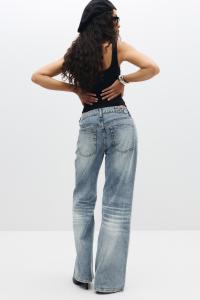 Nelly - Blå - Loose Flare Jeans