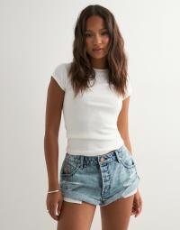 One Teaspoon - Blå - Messed Up Bandits Low Waist Denim Short