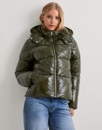 Nelly - Grøn - Everyday Shiny Puffer Jacket