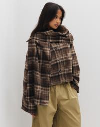 Pieces - Brun - Pcamalia Short Jacket W. Scarf D2D