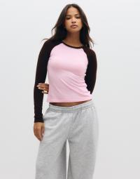 Pieces - Pink - Pcannalina Ls O-Neck Top Jrs D2D
