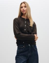 Only - Brun - Onlsimoni L/S O-Neck Cardigan Knt N
