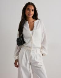 Pieces - Hvid - Pcida Ls O-Neck Knit Cardigan Noos