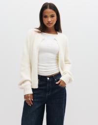 Vero Moda - Hvid - Vmberry Ls O-Neck Tie Cardigan Noos