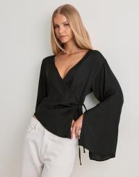 Nelly - Sort - Wrap Wide Sleeve Blouse