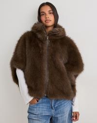 Nelly - Brun - Fake Fur Poncho Jacket