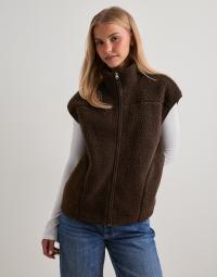 Pieces - Brun - Pcsadia Teddy Vest Noos Bc