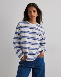 Pieces - Ternet/Stribet - Pcmila Ls Loose Tee Jrs Noos Bc