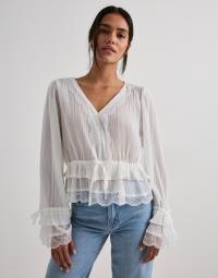 Vero Moda - Hvid - Vmfeline Ls Short Top Exp