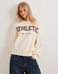 Aim'n - Beige - Athletic Knit Sweatshirt
