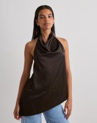 Pieces - Brun - Pcfesta Halterneck Satintop Wvn D2D