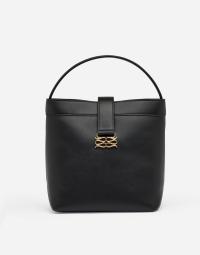 Malina - Sort - Monogram Leather Bucket Bag