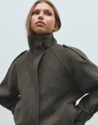 Nelly - Grøn - High Collar Wool Bomber
