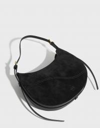 ATP ATELIER - Sort - Liveri Suede Shoulder Bag