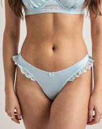 Nelly - Blå - Silky Romance Satin Thong