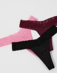 Nelly - Mønstret - Lovely Feels Thong 3-pack