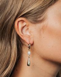 BOW19 - Guld - Pearl Drop Earring