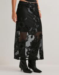 Pieces - Sort - Pcoffia Hw Midi Skirt Jrs D2D