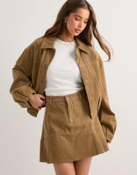 Pieces - Beige - Pcbabett Mw Corderoy Denim Mini Ski