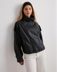 Nelly - Sort - PU Bomber Jacket